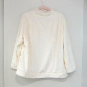 TALBOTS FAUX FUR SWEATER CREAM 2X